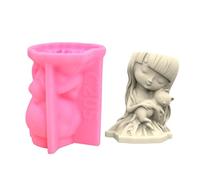 Moules de jardinière en silicone, moule en silicone pour pot de fleur | Moule de pots succulents de chat de fille | Moule de Pots en Silicone pour succulentes, outils d'artisanat d'art en