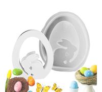 Moules de Lapin de Pâques en Silicone - Moule Bougie Lapin Résine | Moules d'Ornement d’Œuf Créatif | Moule Artisanat idéal pour Décoration Maison Atelier Fête Printemps