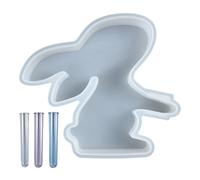 Moules de moulage en silicone avec 3 verres à réactif, moules en résine époxy pour lapin, vase à fleurs en résine, station de propagation pour branches de plantes, coffret cadeau de Pâques