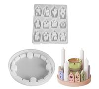 Moules De Noël 12 Cavités avec Base Anti-adhérente | Moules En Silicone Pour Résine De Fêtes pour Cire Avent Décoration Maison Fournitures Fêtes Arts et Artisanat