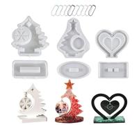 Moules de Noël 6 Pièces Outil pour Coulée Silicone Époxy | Moules Cadre Photo Flocon de Neige en Résine Pour Débutants, Maman, Couples, Table à Manger, Chevet, Bureau et Dortoirs