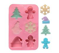 Moules de Noël à 6 cavités résistantes à la chaleur | Moules à chocolat en silicone pour faire des desserts, de la cire, du savon, des bonbons gélifiés