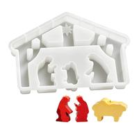 Moules de Noël en fonte antiadhésive réutilisable pour la naissance | Moule de crèche et fournitures en résine pour projets d'art à la maison avec des bougies époxy et des chaussettes