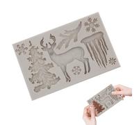 Moules de Noël en silicone | Anti-adhésifs faciles à démouler | Pour chocolat, gelée, pudding, ciment argile, savon, résine, plâtre, bonbons