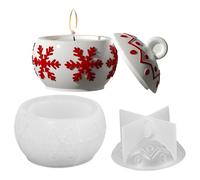 Moules de Noël en silicone avec couvercle - Moule à bonbons de Noël avec motif flocon de neige, moule réutilisable pour la fabrication de bougies, boîte à bijoux, présentoir à la maison