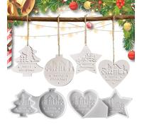 Moules de Noël en silicone - Moule réutilisable en résine et béton, breloque multifonction pour plâtre, cire, fondant, argile, accessoires artisanaux, pour cuisine, cheminées, bar, vacances, Halloween
