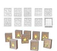 Moules de Noël - Ensemble de moules de Noël en silicone - Décoration d'intérieur pour argile, fondant, savon, plâtre, vacances, anniversaire, automne, école, salon, fenêtre