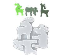 Moules De Noël - Formes D'Ornement 3D De Renne - Formes à Fondant de Noël,Pour Bougie Savon Fondant Cuisson Fêtes Artisanat Table Pièce Maîtresse Maison Hiver Action De Grâces