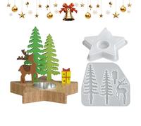 Moules de Noël | Fournitures Artisanales Étoile Et Renne,Moules En Résine Pour Bougeoirs De Noël - Pour Projets Artistiques Déco Maison Centres De Table Cadeaux Fête