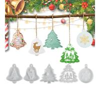 Moules de Noël | Moule en silicone pour sapin de Noël - Breloque flocon de neige pour plâtre, béton, argile, vacances, mariage, cheminées, porte, fenêtre, bar, jardin, salon