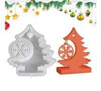 Moules de Noël | Moules à Bougies Sapin de Noël et Flocons de Neige en Silicone | Créateur Arts & Crafts pour Plâtre Cire Savon | Décoration Intérieure Fête Foyer Table Bureau