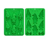 Moules De Noël Outil de création réutilisable à démoulage facile | Moules À Biscuits En Silicone pour bougie, dessert, cupcake, cookie, pudding, fête, maison et cuisine Vert