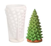 Moules de Noël - Outils de moulage d'arbre de Noël, 1 pot en silicone festif pour décorations d'hiver, modèle de sapin 3D avec détails fins, fournitures de bricolage, cadre artistique pour l'argile et