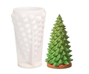Moules de Noël - Outils de moulage d'arbre de Noël, 1 pot en silicone festif pour décorations d'hiver, modèle de sapin 3D avec détails fins, fournitures de bricolage, cadre artistique pour l'argile et