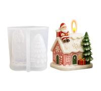 Moules de Noël Sculpture Ornementale Chalet du Père Noël 3D | Moule à bougie maison en silicone Pour artisanat ciment plâtre art DIY savon loisirs créatifs déco fêtes centre de table