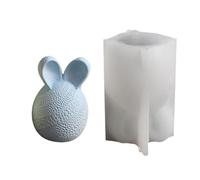 Moules de Pâques en silicone - Moule en plâtre d'oeuf d'oreille de lapin 3D - Moules en fonte de résine de Pâques fournitures d'artisanat Ciment Ciment Mo