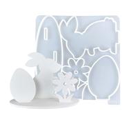 Moules de Pâques en Silicone | Outil de Loisirs Créatifs Réutilisable en Silicone - Moule À Plâtre Œuf Et Lapin - Idéal pour Cadeaux Fêtes à la Maison et Loisirs en Famille