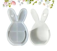 Moules de Pâques en Silicone,Outils de Loisirs Créatifs Réutilisables et Flexibles,Pochoirs en Forme de Lapin de Pâques en Silicone - Décoration de Fête Printanière et Loisirs Créatifs pour