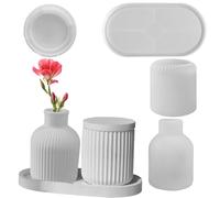 Moules De Planteur En Silicone - Pot, Forme Béton | Vase Décoratif Polyvalent En Résine Époxy, Support Pour Stylo Bougie Pinceaux Bricolage Artisanat Jardin Maison Intérieur