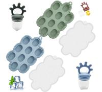 Moules de popsicle de lait maternel 2 pc, moules à popsicle en silicone en silicone avec 2 dents, plateau congélation sans BPA avec couvercle pour fruits et lait
