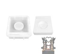Moules de Porte-Bougie pour Pâques,Forme Anti-Adhésive en Cœur et Lapin - Moulage de Porte-Bougie de Pâques en Silicone,pour la Pâte à Modeler le Savon DIY Cadeau Fait Main Anniversaire Fête à la Mais