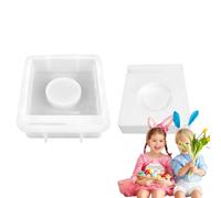 Moules de Porte-Bougie pour Pâques,Forme de Lapin Dessin Animé pour Moulage | Moule Non-Adhérent pour Pâques en Silicone - pour la Pâte à Modeler le Savon DIY Cadeau Fait Main Anniversaire Fête à la M