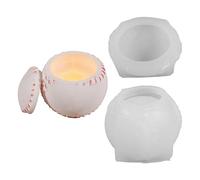 Moules de pot de fleurs en silicone de baseball pour la fabrication de moulage de résine, tasse de bougie, jardinière décorative et boîte de rangement, moules en élastomère d ' art pour