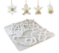 Moules de résine de Noël, moules silicone Noël 4 motifs en plâtre bonbons pour pendentif en balle chocolat ou décor vacances