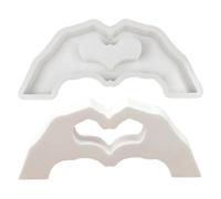 Moules de résines de gestes de cœur à main - Faire des moisissures de support de cuir, fabrication de bougies, ornements d'argile Artisanat, moule à bougies molles pour la décoration de maison Mariage