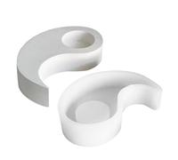 Moules de support de bougie Yin & Yang - moule en silicone pour le ciment, la résine, la fabrication de bougies | Tai Chi Craft Moule, bougie parfumée faites-vous, décor créatif à la main