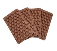 Moules de suppository, 4pcs mini moule à grains de café, 55 moules pilules cavité pour fabriquer des pilules, chocolat ovale pour la cuisson bonbons bricolage 7x4