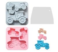 Moules De Tracteur En Silicone 2 Pièces, Grattoir À Pâte 1 Pièce, Moules À Gâteaux Antiadhésifs, Moules À Chocolat, Moules De Cuisson Diy, Moules Alimentaires Créatifs