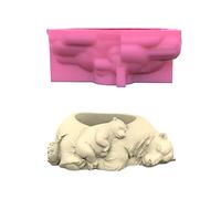 Moules De Vase Jardinière En Forme D'animal Endormi Mignon Moule Ciment Matériau Silicone Pour La Fabrication Manuelle Succulentes Pot Fleurs Moule Vase Silicone