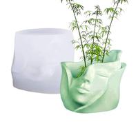 Moules de vase pour résine époxy - Moules en résine époxy visage humain pour travaux manuels, décoration d'intérieur, support de rangement facile à démouler, outil de fabrication pour savon, cire