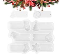 Moules décoratifs en résine pour étiquettes et pendentifs | Moule réutilisable à 6 cavités pour pendentif de Noël pour loisirs créatifs, plâtre, fabrication de souvenirs