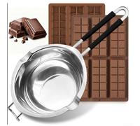 Moules en acier inoxydable pour double chaudière et moules en silicone pour faire fondre du chocolat et des bonbons, du beurre, de la cire et du savon avec démoulage facile