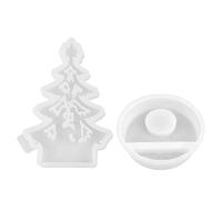Moules en forme de chandelier pour sapin de Noël - Moule en silicone pour décorations de table - Jésus prié sous le bougeoir de sapin de Noël