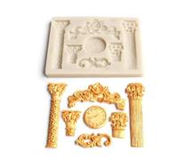 Moules en résine, 12 x 8,7 x 0,6 cm en forme d'horloge pilier pour fondant, argile, plâtre, moule en résine, accessoires décoratifs