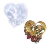 Moules en résine à suspendre au mur - Moule en silicone pour mère et bébé - Résine époxy stéréo pour travaux manuels, Saint-Valentin, décoration d'intérieur