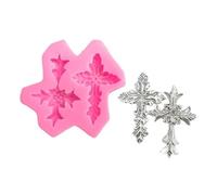 Moules en résine de 7,2 x 7,2 x 1,1 cm en forme de croix en silicone pour église, fondant, gâteau, chocolat, dessert, ustensiles de cuisine décoratifs