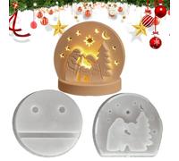 Moules En Résine De Noël | Anti-Adhésif Démoulage Facile,Moule À Savon De La Nativité | Pour Cire Ciment Argile Savon Bougeoir Ornement Table Décoration Noël