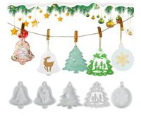 Moules en résine de Noël | Moules à pendentifs en résine pour décorations de Noël - Breloque flocon de neige pour plâtre, cire, béton, argile, vacances, cheminées, porte, fenêtre, bar, jardin, salon