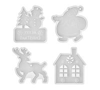 Moules en résine de Noël - Moules en silicone pour pendentifs de Noël - Breloque réutilisable pour plâtre, , fondant, argile, béton, cheminées, bar, vacances, Halloween, anniversaire, Nouvel An