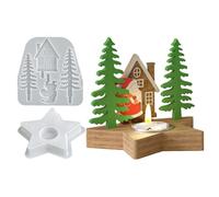 Moules en résine de Noël, support festif, 1 pièce, moule en silicone pour chandelier, moule en silicone pour arbre de Noël photophore, compact et portable, pour la décoration de la maison en plâtre