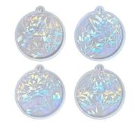 Moules en résine de silicone de Noël avec trou en forme d'animal - Moule à pendentif - Pour la fabrication à la main, boucles d'oreilles, pendentifs, moules en résine holographique