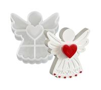 Moules en résine de silicone - Moule en silicone en forme d'ange ailé en forme de cœur, outils d'artisanat antiadhésifs réutilisables | Moules d'angle pour l'artisanat | Pour la fabrication de bougies