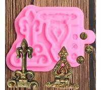 Moules en résine en forme de fleur - 11,9 x 9 cm - Charnières 3D - Vis - Outils de décoration de gâteaux - Moules en silicone pour fondant, chocolat, bonbons, gumpaste