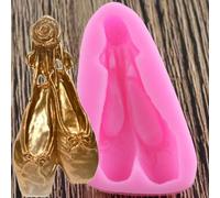 Moules en résine en forme de fleur, 6,5 x 3,4 cm pour décoration de gâteau d'anniversaire, moule en silicone, chaussons de ballet, chaussures, fondant, gâteau, gelée, bonbons, argile, biscuits