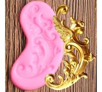 Moules en résine en forme de fleur, 9 x 4,7 cm, moules en silicone en relief en relief en forme de feuilles pour bordure de gâteau, fondant, outils de décoration de gâteaux, bonbons, argile, chocolat