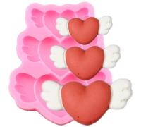Moules en résine en forme de fleur pour Saint-Valentin, lèvre, cœur, amour, moule en silicone en forme d'ailes d'ange, biscuits, cupcakes, chocolat, bonbons, fondant, outils de décoration de gâteaux